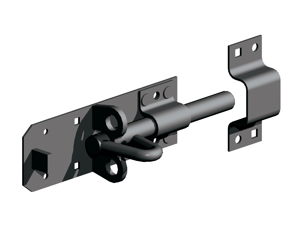 6 1/2" Brenton Padbolt BLACK RHF Fencing Supplies Ltd Isle of Wight